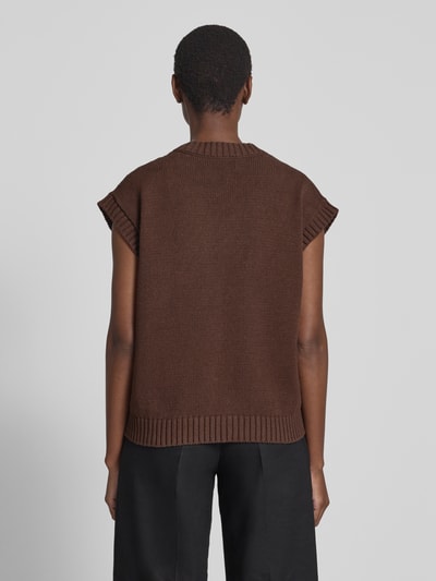 Weekend Max Mara Strickpullover mit Kappärmeln Modell 'CRUSCA' Dunkelbraun 5