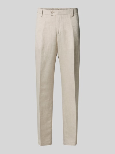 Antony Morato Relaxed fit linnen broek met elastische band Beige - 2