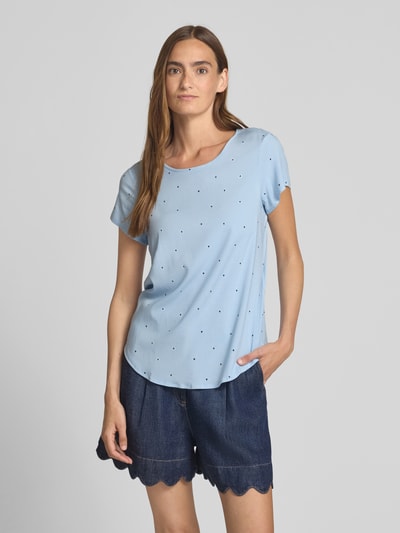 Vero Moda Regular fit blousetop met ronde hals, model 'BELLA' Lichtblauw - 4
