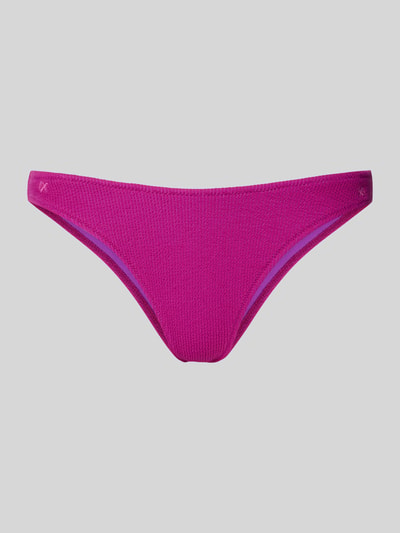 Produktfoto, Bikini-Slip mit Label-Detail Modell 'NAIDA' von Banana Moon in Pink, strukturierte Textur, körpernaher Schnitt, Stretch-Anteil