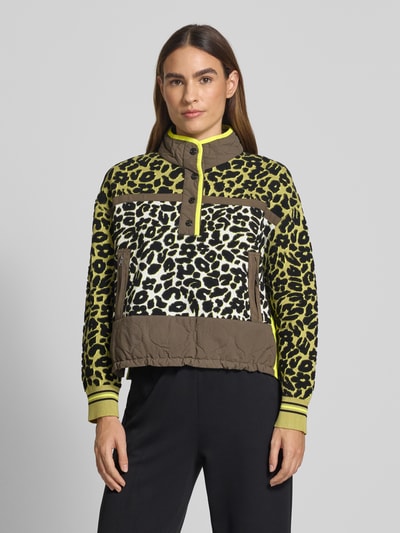 Marc Cain Strickpullover mit Stehkragen Khaki 4