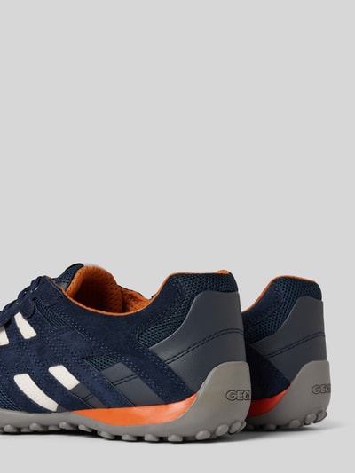 Geox Leren sneakers met contrastgarnering, model 'SNAKE' Donkerblauw - 2