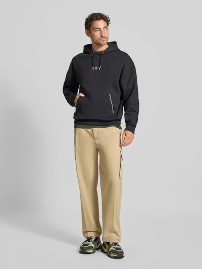HUGO Hoodie aus Baumwoll-Mix mit Logo-Applikation Modell 'Dargenhood' Black 1