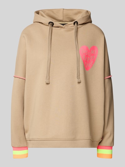 miss goodlife Hoodie met capuchon en motiefprints Beige - 2