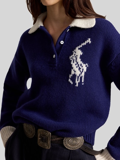 Polo Ralph Lauren relaxed fit pullover van pure wol Koningsblauw - 6