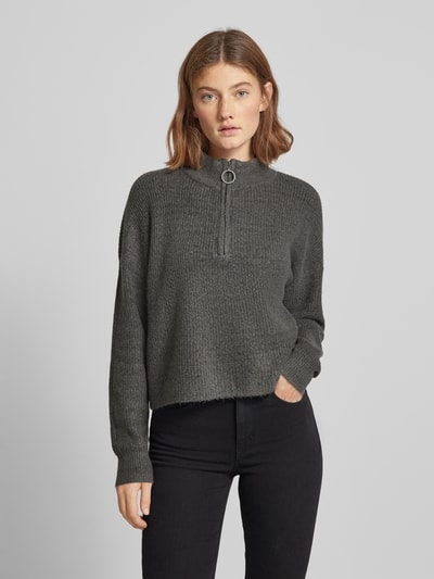 Noisy May Gebreide pullover met schipperskraag, model 'NEWALICE' Middengrijs - 4