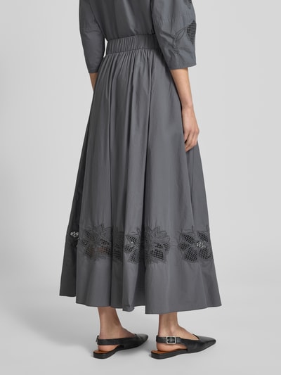 Luisa Cerano Długa spódnica z obszyciem koronką Grafitowy 5
