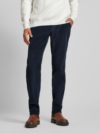 Eurex By Brax Regular fit corduroy broek met steekzakken, model 'JIM' Marineblauw - 4