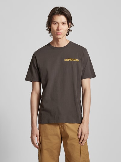 Superdry T-Shirt mit Label-Print Modell 'TATTOO' Dunkelgrau 4