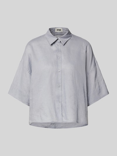 Drykorn Relaxed fit linnen blouse met extra brede schouders Lichtblauw - 2
