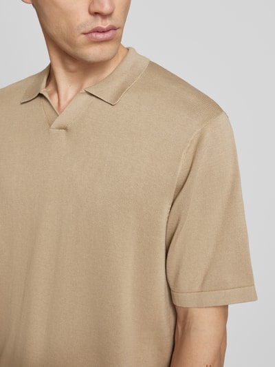 Jack & Jones Poloshirt mit V-Ausschnitt Modell 'ELEO' Beige 3