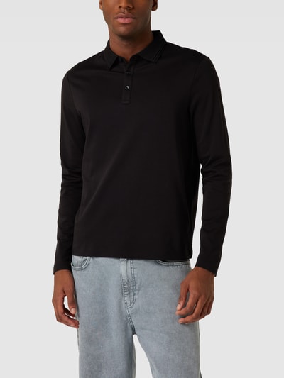 Michael Kors Poloshirt mit langen Ärmeln Modell 'INTERLOCK' Schwarz 4