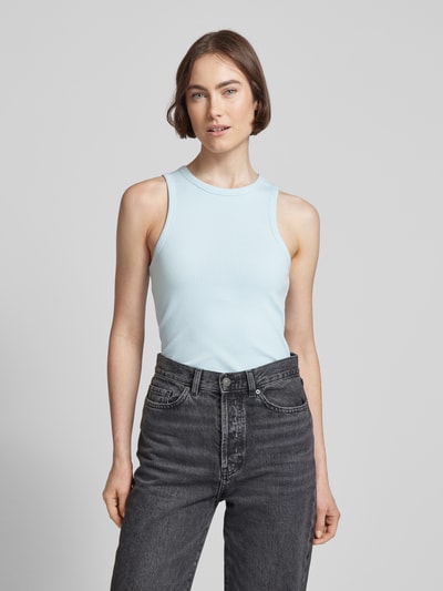 Selected Femme Tanktop met fijnrib, model 'FANNA' Lichtblauw - 4