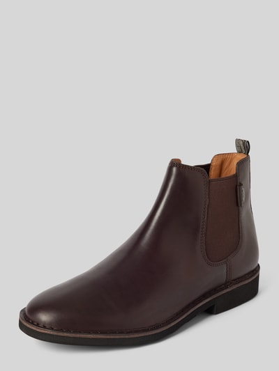 Polo Ralph Lauren Chelsea boots van leer met labeldetail, model 'TALAN' Donkerbruin - 1