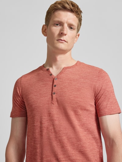 MCNEAL T-shirt z krótką listwą guzikową Rdzawoczerwony 3