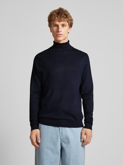 Only & Sons Rollkragenpullover mit Label-Applikation Modell 'WYLER' Marine 4