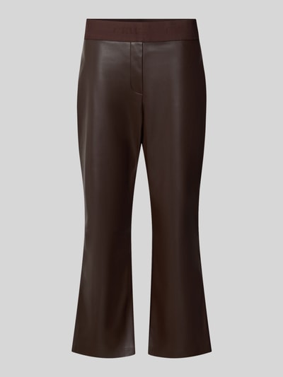 Produktfoto, Flared Fit Hose in -Optik von Christian Berg Woman, braun, elastischer Bund, verkürzte Passform, glatte Textur, Damenmode