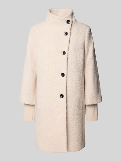 Produktfoto, Mantel aus Teddyfell mit Stehkragen von MORE & MORE in Creme, Regular Fit, sichtbare Knopfleiste, strukturierte Oberfläche
