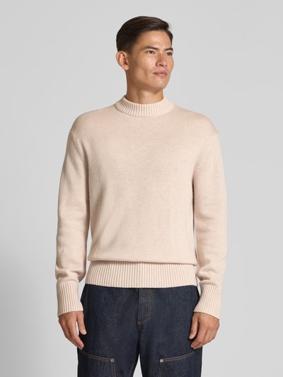 SELECTED HOMME Relaxed fit gebreide pullover van een mix van wol en kasjmier, model 'Calle' Ecru - 4