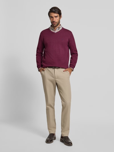 Fynch-Hatton Strickpullover mit Logo-Detail Bordeaux 1