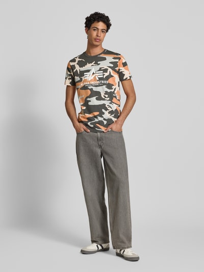Alpha Industries T-Shirt mit Label-Print Orange 1