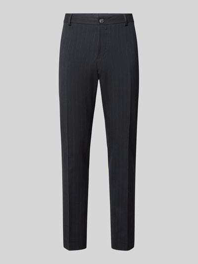 Produktfoto, dunkelblaue Slim Fit Anzughose mit Viskose-Anteil aus Anzug-Stoff, feine Nadelstreifen, Modell 'PETER' von SELECTED HOMME, Herren
