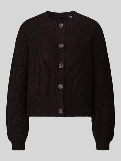 VERO MODA Loose fit gebreid jack met enkelrijige knoopsluiting model 'LEA' Zwart - 2