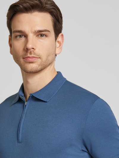 SELECTED HOMME Regular fit poloshirt met ritssluiting, model 'FAVE' Aquablauw - 3