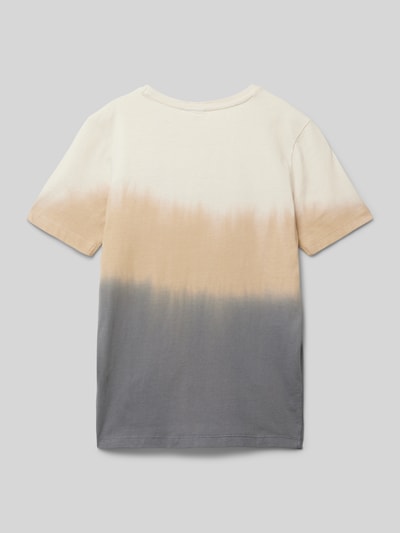 s.Oliver RED LABEL T-shirt o kroju regular fit z czystej bawełny z gumowanym nadrukiem z napisem Beżowy 3