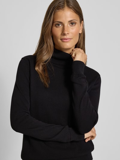 Tom Tailor Regular Fit Rollkragenpullover aus Baumwoll-Viskose-Mix BLACK 3