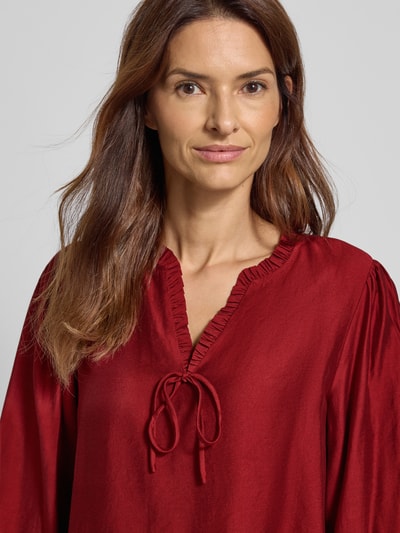 ICHI Regular fit blouse met ruches, model 'KARLANI' Rood - 3