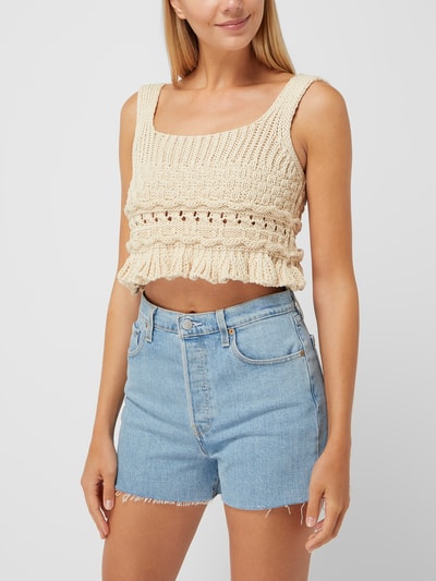 EDITED Crop Top mit Volants Modell 'Jardis' Beige 4