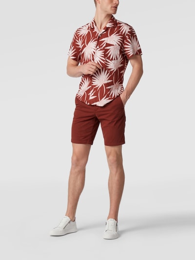 BOSS Orange Slim Fit Bermudas mit Stretch-Anteil Rostrot 1