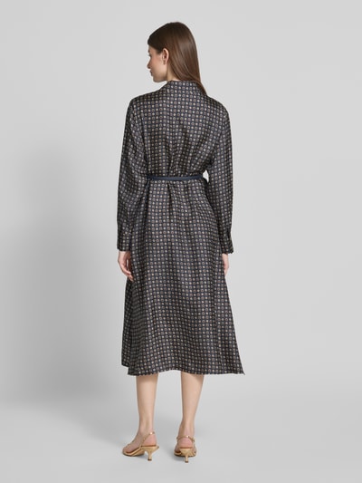 Max Mara Studio Sukienka koszulowa taliowana z czystego jedwabiu model ‘MISTER’ Granatowy 5