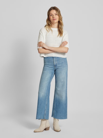 Mango Flared Jeans mit offenem Saum Modell 'CATHERIN' Jeansblau 1