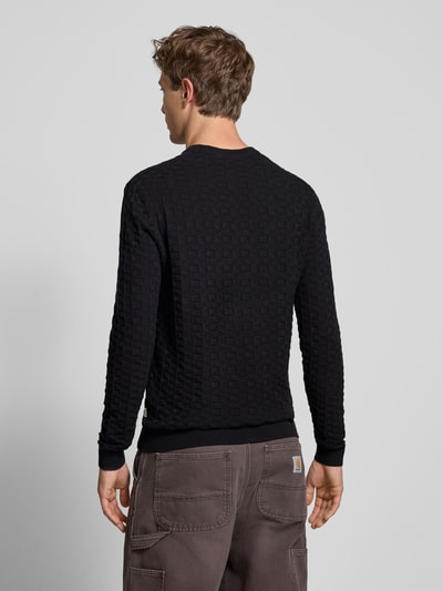 Only & Sons Regular Fit Strickpullover mit Strukturmuster Modell 'KALLE' Black 5