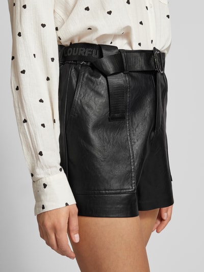 Colourful Rebel Shorts in Leder-Optik Modell 'Louas' Black 3