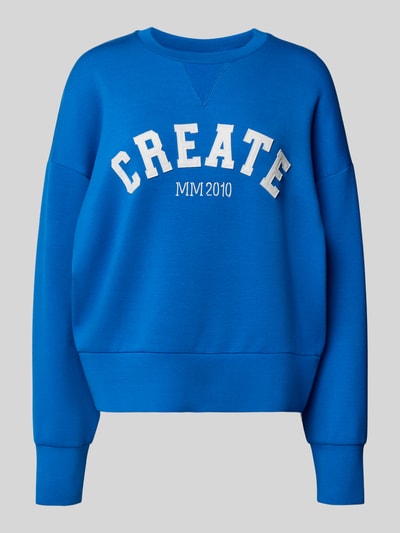 MOS MOSH Oversized sweatshirt met labelprint, model 'CELLI' Koningsblauw - 2