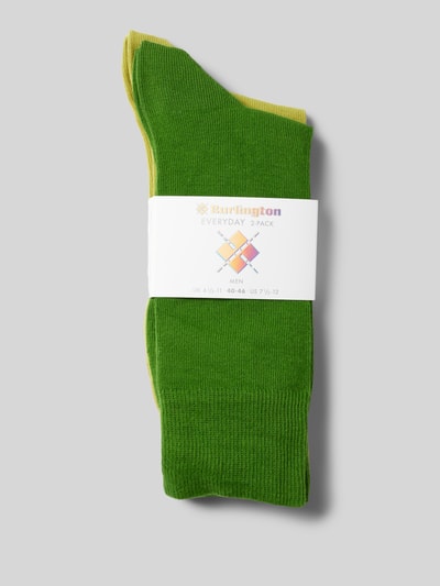 Burlington Socken mit Label-Applikation Modell 'E.day' im 2er-Pack Gruen 3