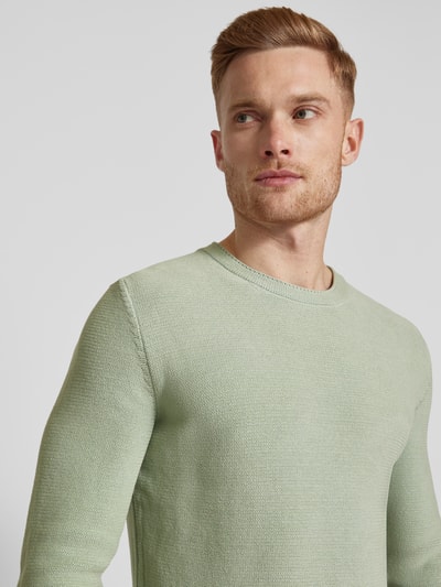 Marc O'Polo Regular Fit Strickpullover aus Bio-Baumwoll-Chenillegarn in glatter Querstrickstruktur Mint 3