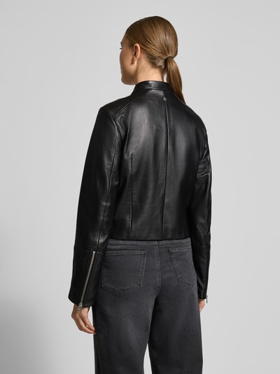 HUGO Regular Fit Lederjacke mit verkürzter Passform Modell 'LASARI'' Black 5