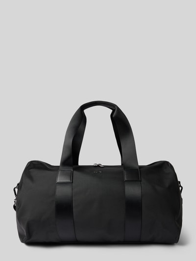 Produktfoto, Weekender mit Logo-Detail Modell 'Everyday Weekend Bag' von Lacoste, schwarzer Stoff mit feiner Textur, Herren Weekender von Lacoste