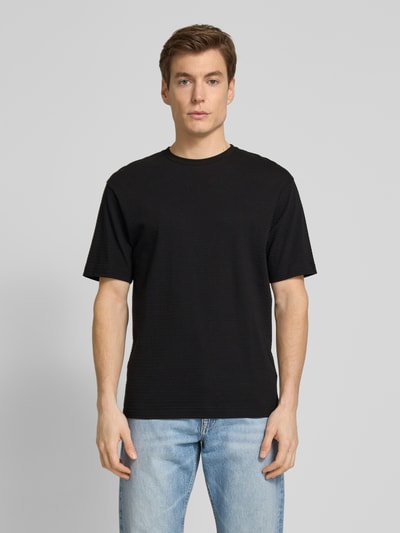 Drykorn T-shirt met structuurmotief, model 'GILBERD' Zwart - 4