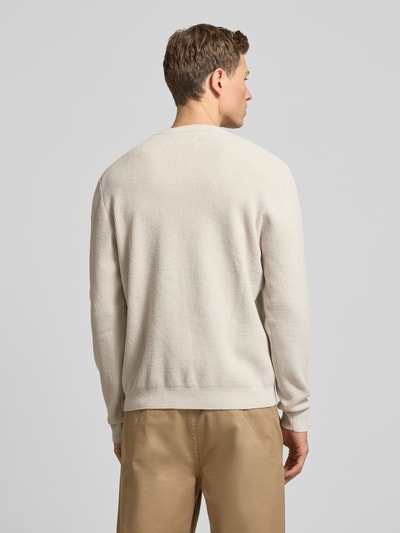 JAKE*S STUDIO MEN Strickpullover mit gerippten Abschlüssen Ecru 5