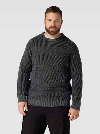 Jack & Jones Plus PLUS SIZE gebreide pullover met ronde hals, model 'DAVIS' Zwart - 4