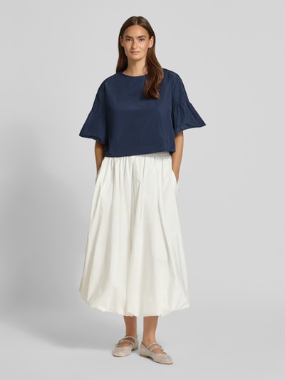 Weekend Max Mara Top bluzkowy o skróconym kroju z dodatkiem bawełny model 'BREAK' Ciemnoniebieski 1