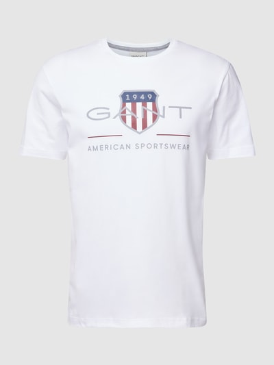 GANT T-Shirt mit Label-Print Modell 'ARCHIVE SHIELD' Weiss 2