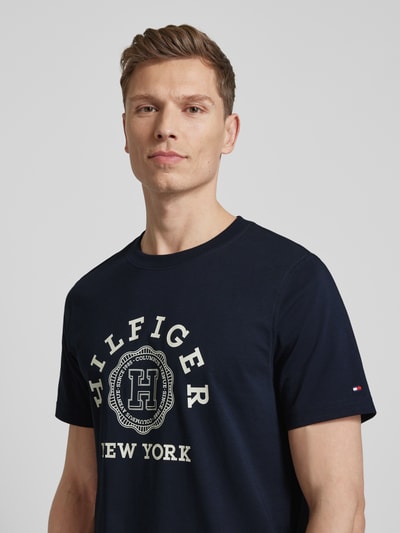 Tommy Hilfiger T-shirt met labelprint, model 'HILFIGER COIN' Marineblauw - 3