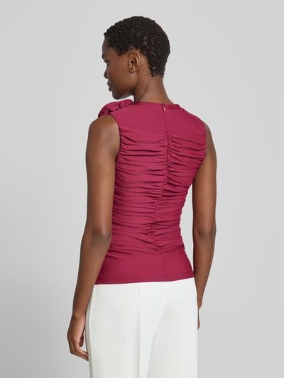 YAS Slim Fit Bluse mit floralem Besatz Modell 'Orchida' Bordeaux 5