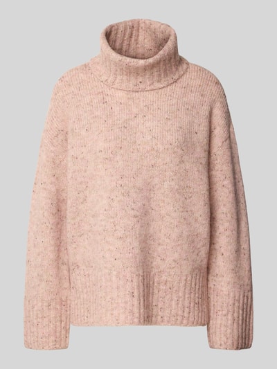 VERO MODA Loose Fit Rollkragenpullover mit Woll-Anteil Modell 'INGRID' Hellrosa Melange 2